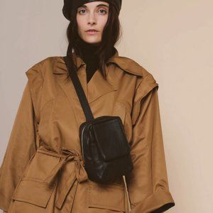 CLYDE Chest Pouch Bag in Black Leather *Worn Once*